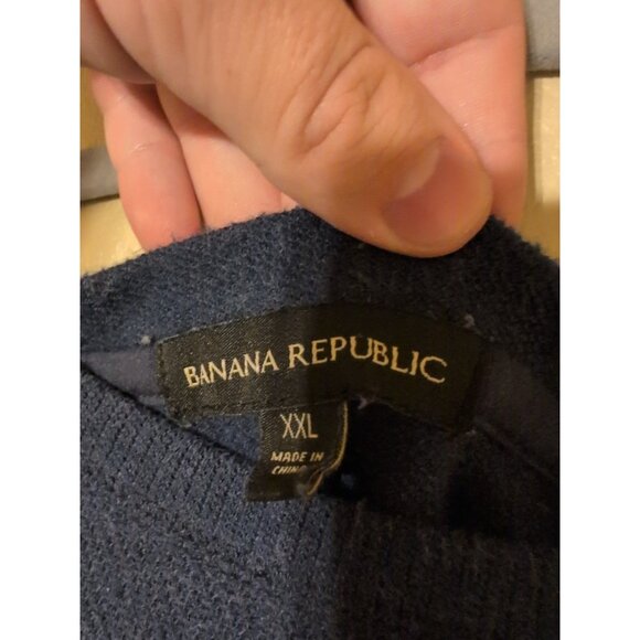 Banana Republic Sweater Mens XXL Navy Long Sleeve Crew Neck Solid Plus Size - Picture 2 of 4